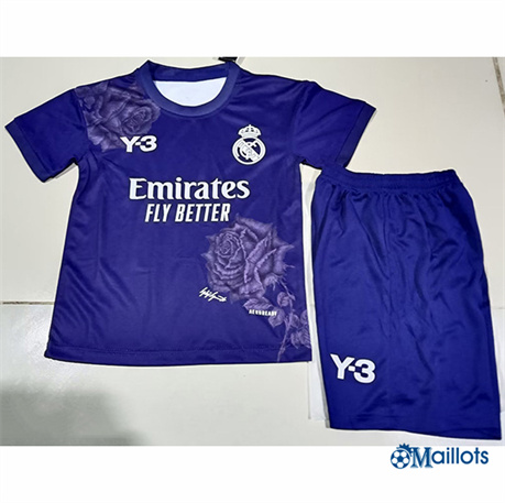 Grossiste Maillot foot Real Madrid Enfant Y3 Violet 2024-2025