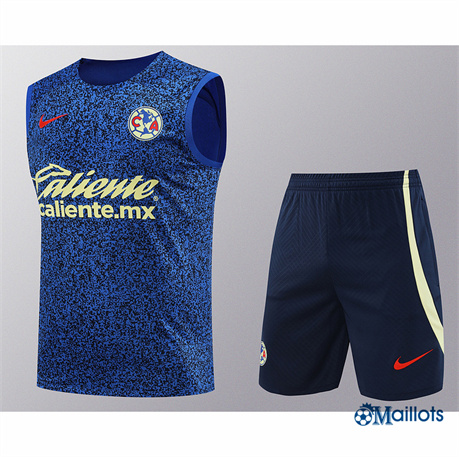 Grossiste Maillot foot América Debardeur et Shorts Ensemble Training bleu 2024-2025
