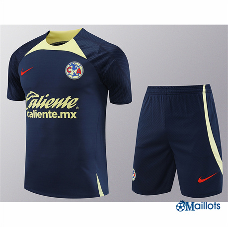 Grossiste Maillot foot América et Shorts Ensemble Training bleu marine 2024-2025