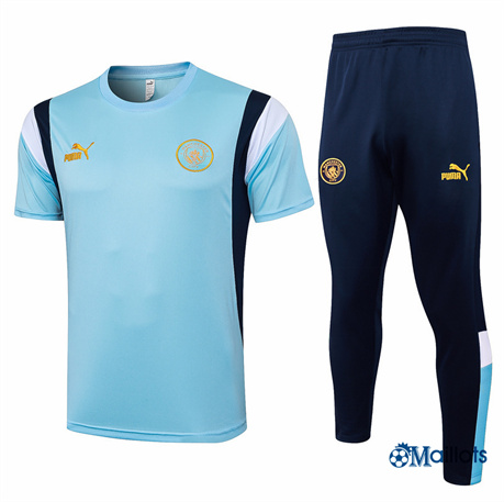 Grossiste Maillot foot Manchester City et Pantalon Ensemble Training bleu clair 2024-2025