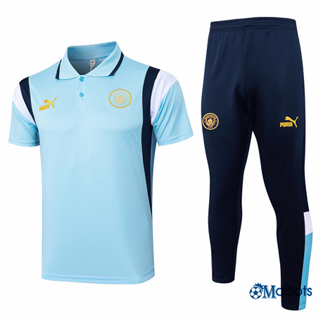 Grossiste Maillot football Manchester City et Pantalon Ensemble Training bleu clair 2024-2025
