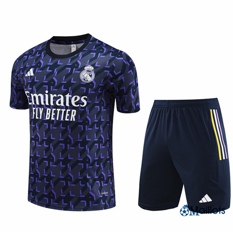 Grossiste Maillot football Real Madrid et Shorts Ensemble Training bleu royal 2024-2025