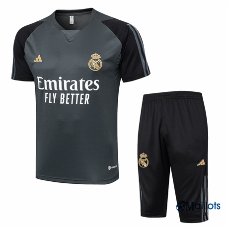 Grossiste Maillot football Real Madrid et Shorts Ensemble Training gris 2024-2025