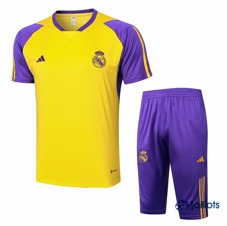 Grossiste Maillot football Real Madrid et Shorts Ensemble Training jaune 2024-2025