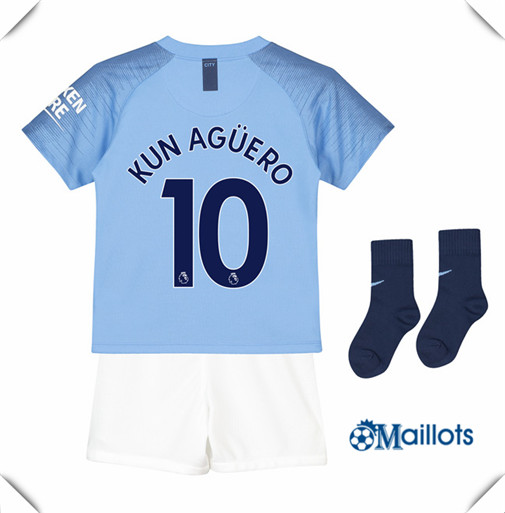 Maillot foot Enfant Manchester City Domicile 10 Kun Agüero 2018