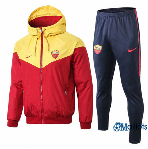 Maillot football AS Roma Coupe vent Rouge Jaune à Capuche 2018/2019