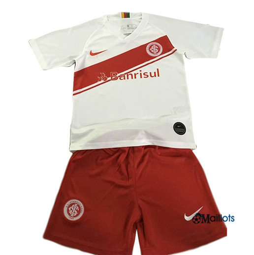 Ensemble Maillot foot Brésilian Internacional Enfant Exterieur Blanc Rouge 2019 2020