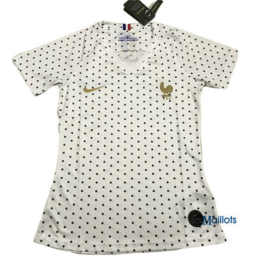 Maillot foot France Femme Blanc 2019 2020