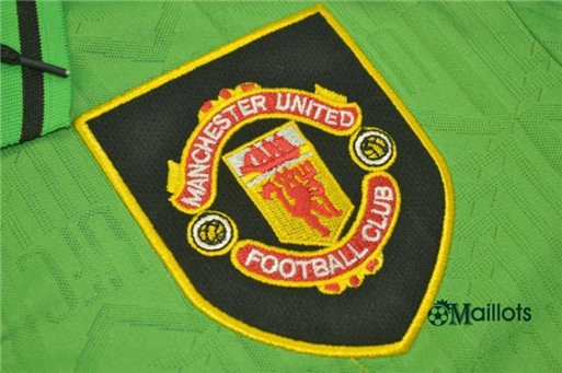 Cadre Maillot Rétro foot Manchester United Exterieur Vert/Jaune 1992/1993/1994 pas cher