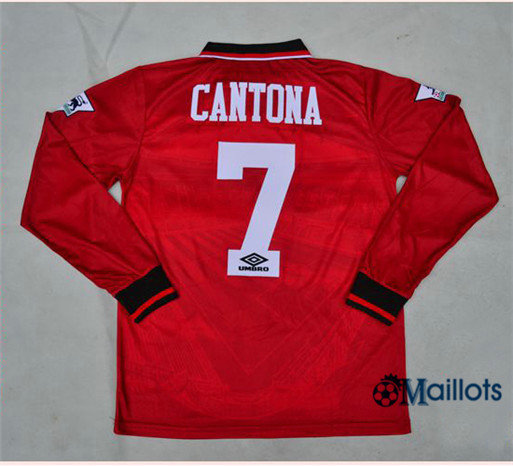 Maillot Rétro football Manchester United Manche Longue Domicile Rouge (7 Cantona) 1994