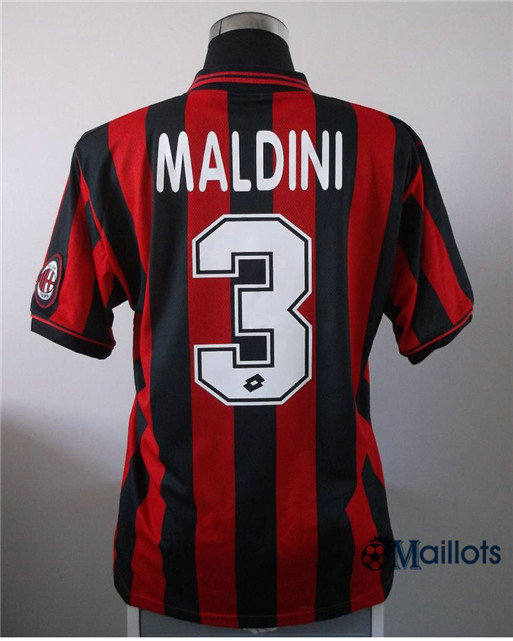 Maillot Rétro football Milan AC Domicile (3 Paolo Maldini) 1996-97