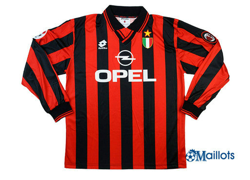 Maillot Rétro football Milan AC Manche Longue Domicile 1996-97