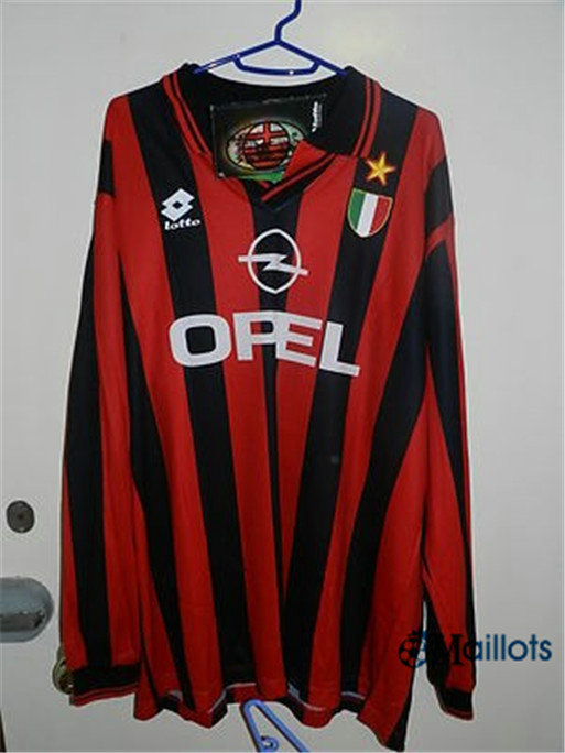 Thaïlande Maillot Rétro football club Milan AC Manche Longue Domicile 1996-1997 pas cher