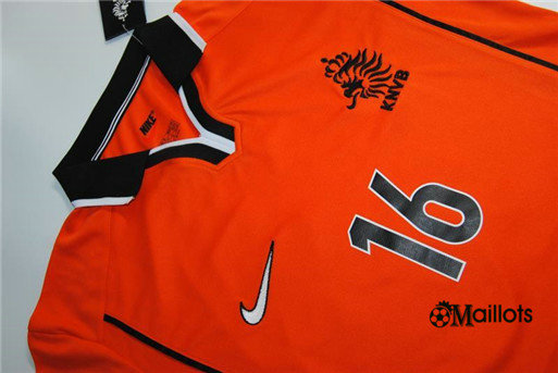 Les Thaïlande Maillot Rétro foot Pays Bas Domicile (orange 16 Davids) 1998/1999/2000 pas cher