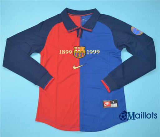 Maillot Rétro football Barcelone Manche Longue Domicile 1998-99
