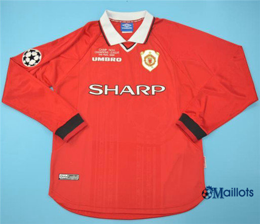 Maillot Rétro football Manchester United Manche Longue Domicile () 1999