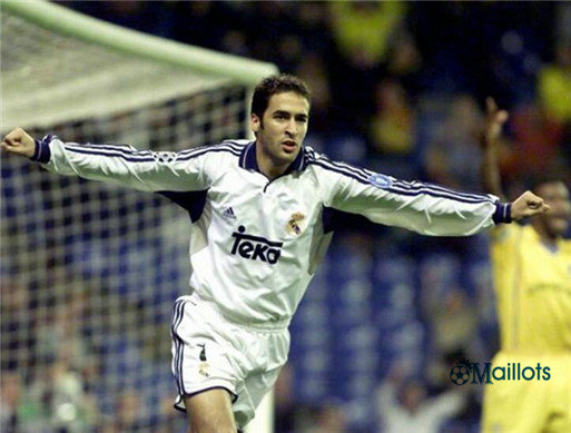 Authentic Maillot Rétro foot Champions League Real Madrid Domicile Manche Longue 2000/2001 pas cher