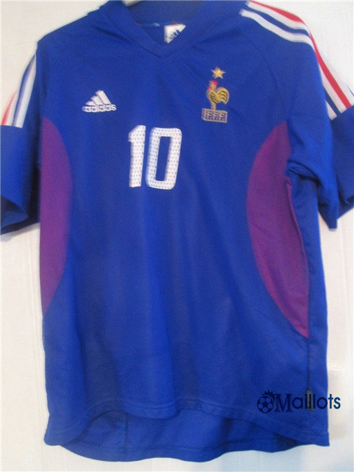 Thaïlande Maillot sport Vintage Coupe du Monde France Domicile (10 Zidane) 2002 pas cher