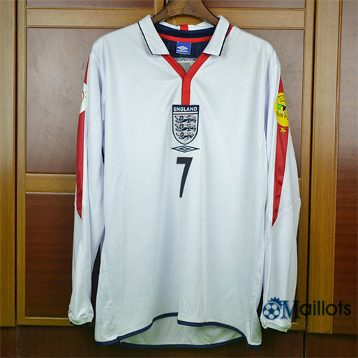Thaïlande Maillot sport Vintage Coupe du Monde Angleterre Manche Longue Domicile (7 BECKHAM) 2004 pas cher