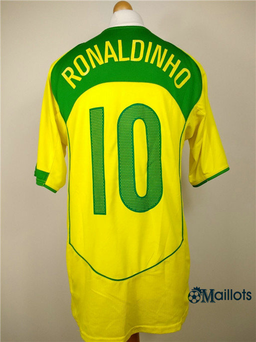 Maillot sport Vintage Bresil Domicile (10 Ronaldinho) 2004