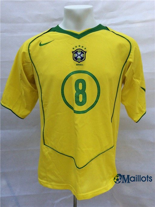Thaïlande Maillot Rétro foot Bresil Domicile (8 Kaka) 2004 pas cher