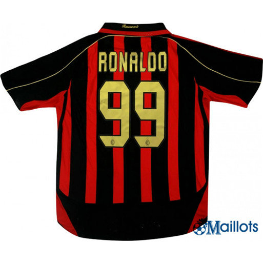 Thaïlande Maillot Rétro football club Milan AC Domicile (99 Ronaldo) 2006-2007 pas cher