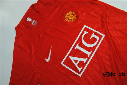 Foot Rétro Maillot  sleeve Manchester United 2007/2008 pas cher