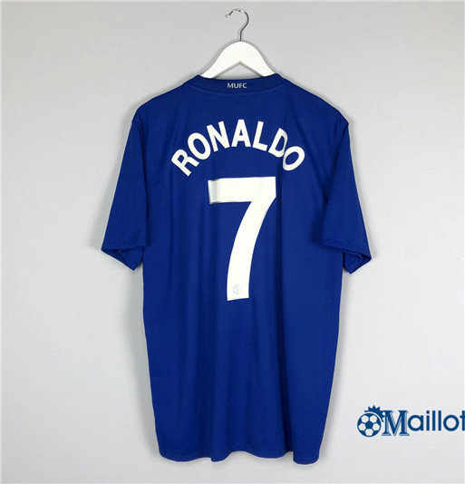 Maillot Rétro football Manchester United Exterieur Bleu (7 Cristiano Ronaldo) 2008-09