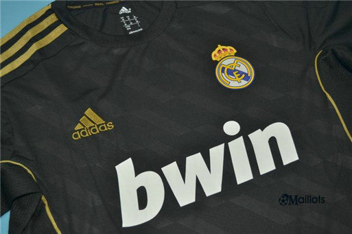 Copie Maillot sport Rétro Real Madrid Exterieur Manche Longue Noir 2011/2012 pas cher