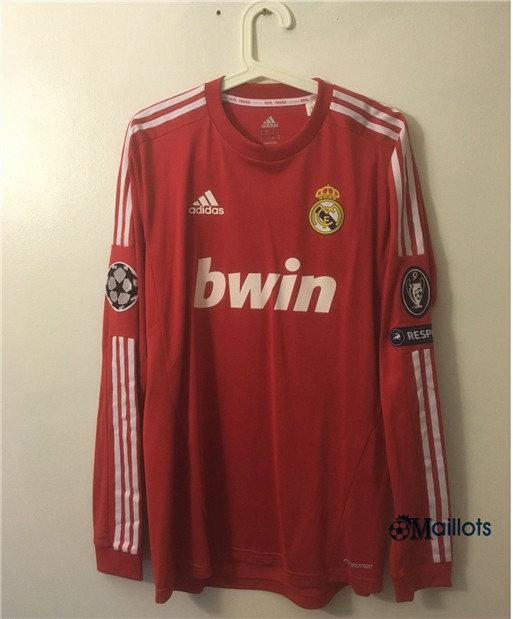 Maillot Rétro football Real Madrid Manche Longue Third Rouge 2011-12