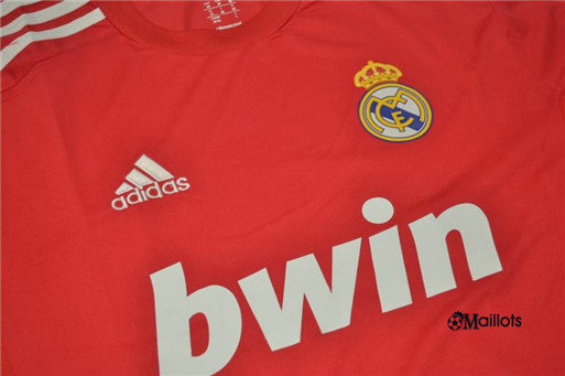 Boutique Maillot foot Rétro Real Madrid Manche Longue Third Rouge 2011/2012 pas cher
