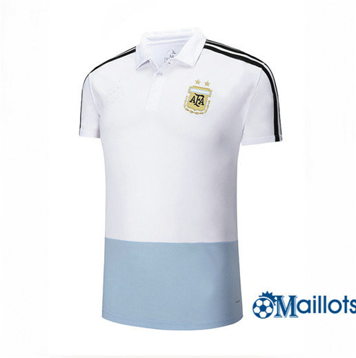 Maillot football Polos Argentine Blanc Bleu 2018-2019
