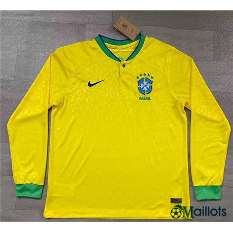 Grossiste omaillots Maillot Foot Brésil Domicile Manche Longue 2022-2023