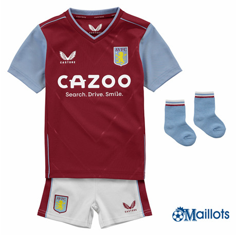 Grossiste omaillots Maillot Foot Aston Villa Enfant Domicile 2022-2023