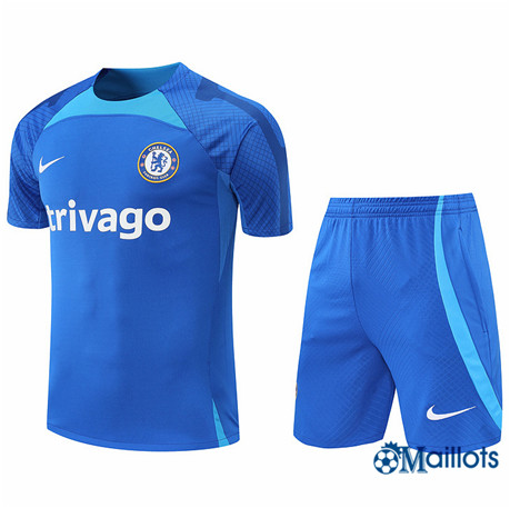 Grossiste omaillots Maillot Foot Chelsea FC et Short Ensemble Training Bleu 2022-2023