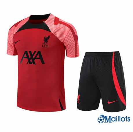 Grossiste omaillots Maillot Foot FC Liverpool et Short Ensemble Training Rouge/Noir 2022-2023