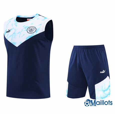 Grossiste omaillots Maillot Foot Manchester City Debardeur et Short Ensemble Training Bleu Marine 2022-2023