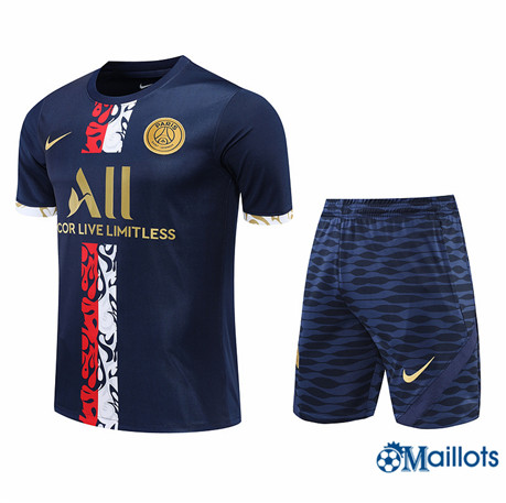 Grossiste omaillots Maillot Foot Paris PSG et Short Ensemble Training Rouge/Bleu 2022-2023