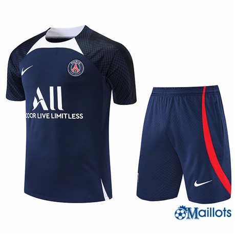 Grossiste omaillots Maillot Foot Paris PSG et Short Ensemble Training Blanc/Bleu 2022-2023