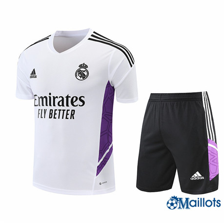 Grossiste omaillots Maillot Foot Real Madrid et Short Ensemble Training Blanc 2022-2023