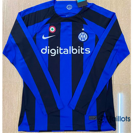 Grossiste omaillots Maillot Foot Inter Milan Domicile Manche Longue 2022-2023