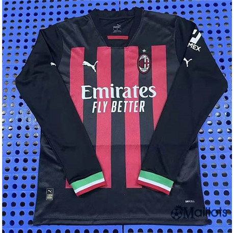 Grossiste omaillots Maillot Foot Milan AC Domicile Manche Longue 2022-2023