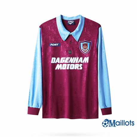 Grossiste omaillots Maillot Foot Rétro West Ham United Domicile Manche Longue 1995-1997