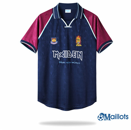Grossiste omaillots Maillot Foot Rétro West Ham x Iron Maiden Domicile 1999-2001