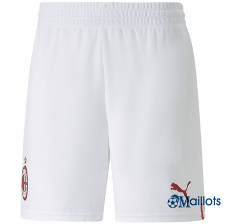Grossiste omaillots Maillot Foot Short AC Milan Exterieur Blanc 2022-2023