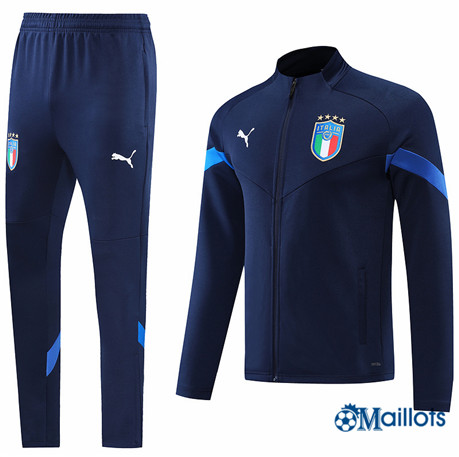 Grossiste omaillots Veste Survetement foot Italie Foot Homme om065 Bleu Marine 2022-2023