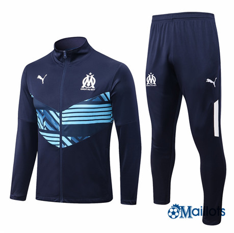 Grossiste omaillots Veste Survetement foot Marseille OM Foot Homme om124 Bleu Marine 2022-2023