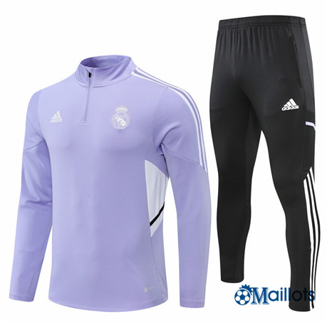 Grossiste omaillots Survetement foot Real Madrid Foot Homme om096 Blanc 2022-2023