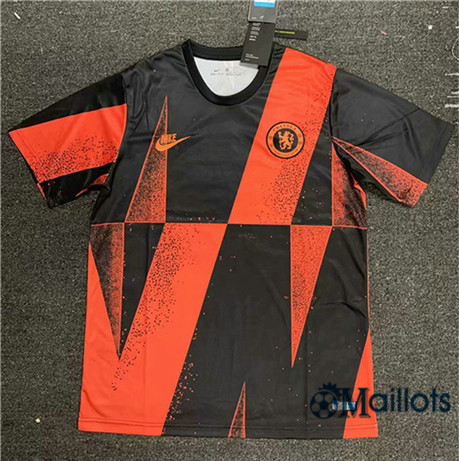 Omaillots Maillot foot Chelsea FC Training Orange-Noir 2019 2020