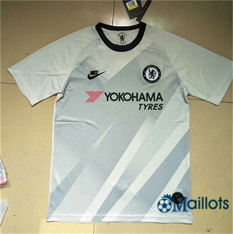 Omaillots Maillot foot Chelsea FC Training Blanc 2019 2020